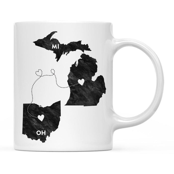 Andaz Press 11oz Black And White Modern Michigan Long Distance Coffee Mug-Set of 1-Andaz Press-Ohio-