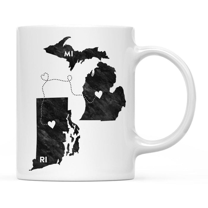 Andaz Press 11oz Black And White Modern Michigan Long Distance Coffee Mug-Set of 1-Andaz Press-Rhode Island-
