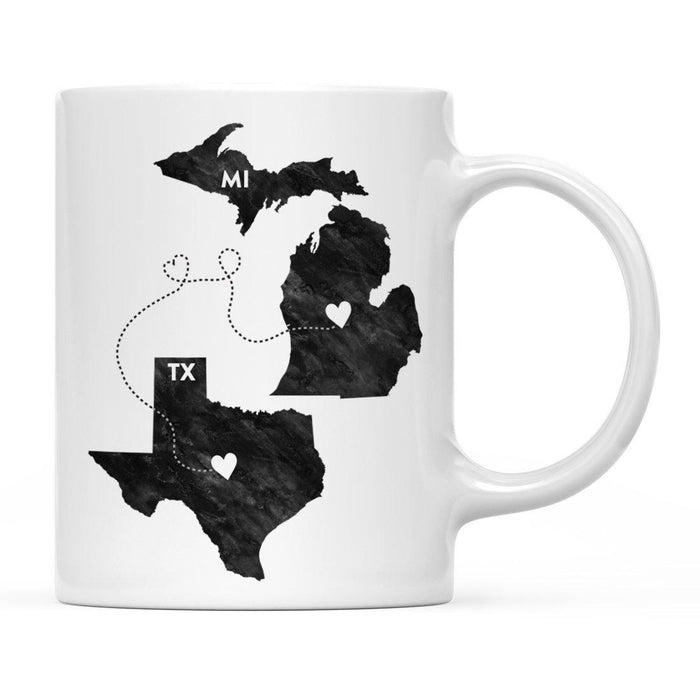 Andaz Press 11oz Black And White Modern Michigan Long Distance Coffee Mug-Set of 1-Andaz Press-Texas-