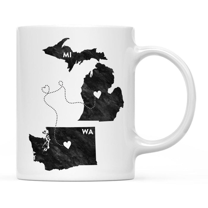 Andaz Press 11oz Black And White Modern Michigan Long Distance Coffee Mug-Set of 1-Andaz Press-Washington-