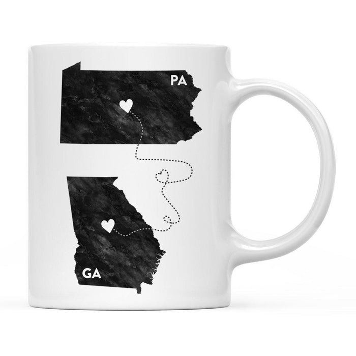 Andaz Press 11oz Black And White Modern Pennsylvania Long Distance Coffee Mug-Set of 1-Andaz Press-Alabama-