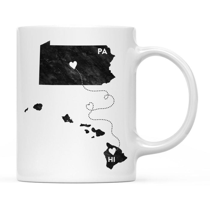 Andaz Press 11oz Black And White Modern Pennsylvania Long Distance Coffee Mug-Set of 1-Andaz Press-Alabama-