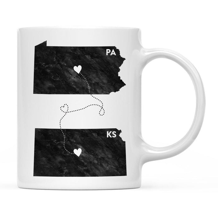 Andaz Press 11oz Black And White Modern Pennsylvania Long Distance Coffee Mug-Set of 1-Andaz Press-Alabama-