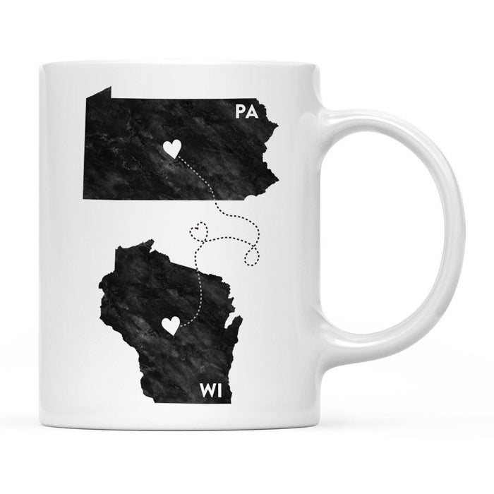 Andaz Press 11oz Black And White Modern Pennsylvania Long Distance Coffee Mug-Set of 1-Andaz Press-Alabama-