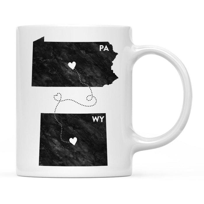 Andaz Press 11oz Black And White Modern Pennsylvania Long Distance Coffee Mug-Set of 1-Andaz Press-Alabama-