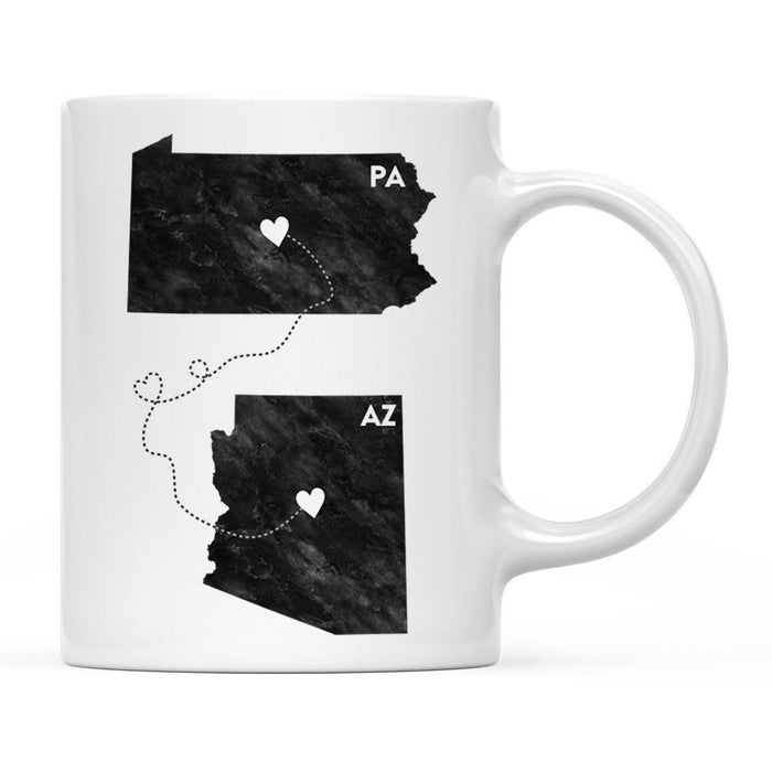 Andaz Press 11oz Black And White Modern Pennsylvania Long Distance Coffee Mug-Set of 1-Andaz Press-Alabama-