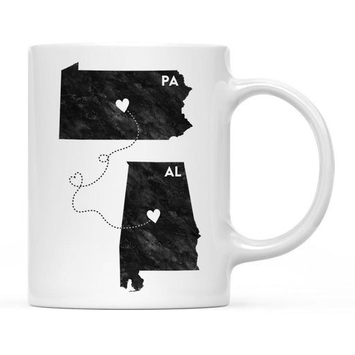 Andaz Press 11oz Black And White Modern Pennsylvania Long Distance Coffee Mug-Set of 1-Andaz Press-Alabama-