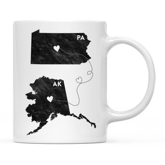 Andaz Press 11oz Black And White Modern Pennsylvania Long Distance Coffee Mug-Set of 1-Andaz Press-Alaska-