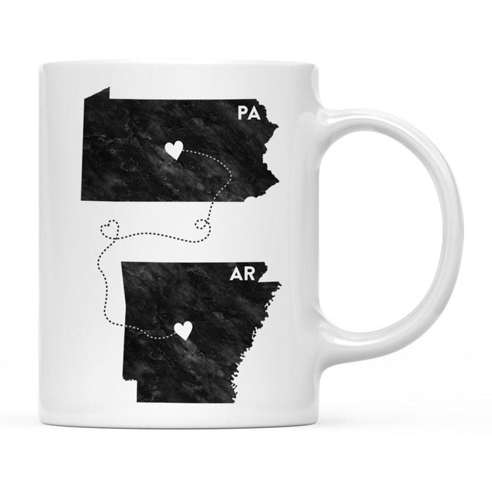 Andaz Press 11oz Black And White Modern Pennsylvania Long Distance Coffee Mug-Set of 1-Andaz Press-Arkansas-