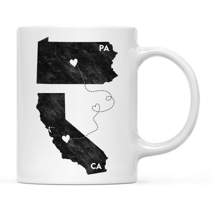 Andaz Press 11oz Black And White Modern Pennsylvania Long Distance Coffee Mug-Set of 1-Andaz Press-California-