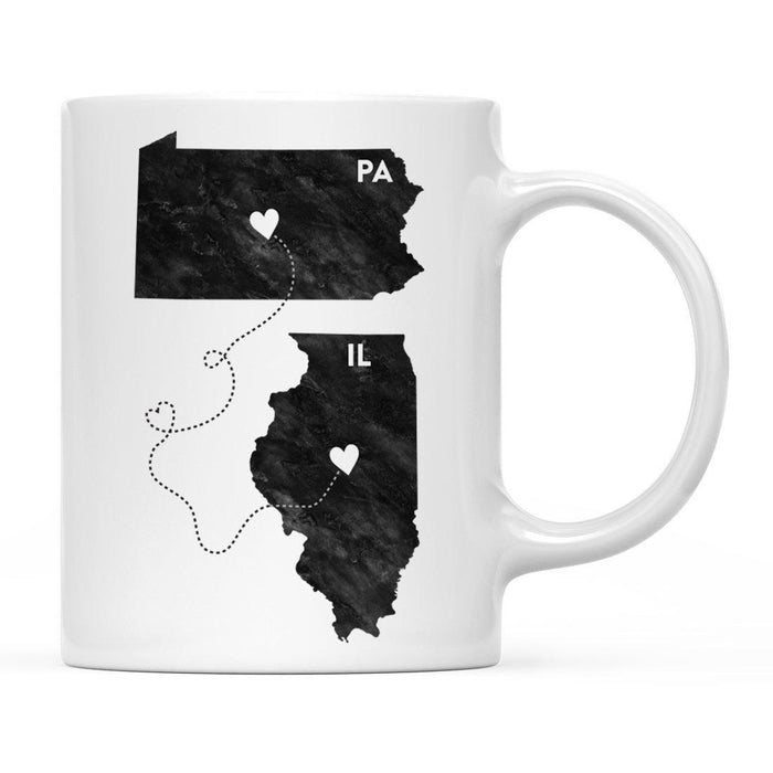 Andaz Press 11oz Black And White Modern Pennsylvania Long Distance Coffee Mug-Set of 1-Andaz Press-Illinois-