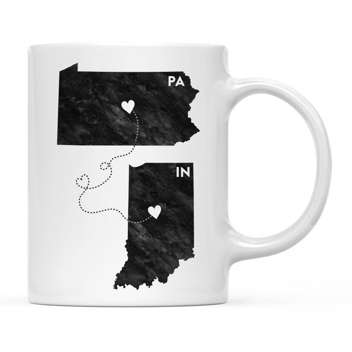 Andaz Press 11oz Black And White Modern Pennsylvania Long Distance Coffee Mug-Set of 1-Andaz Press-Indiana-