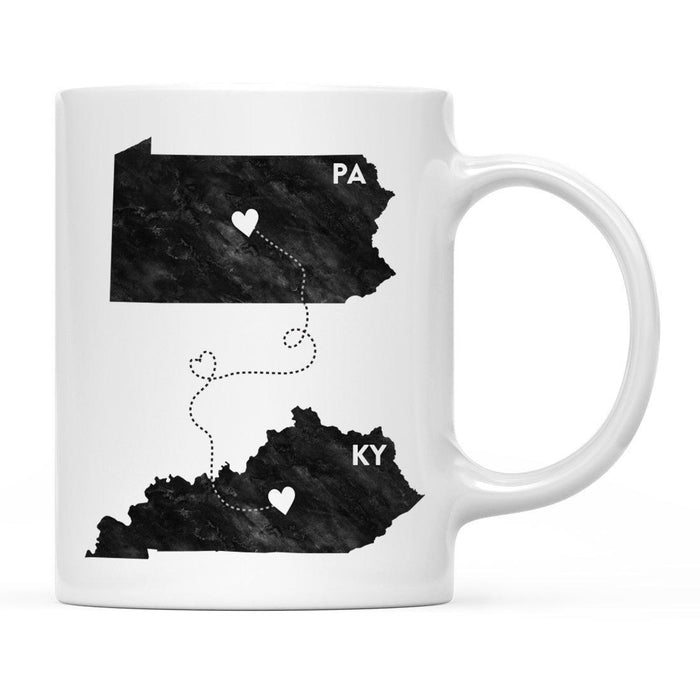 Andaz Press 11oz Black And White Modern Pennsylvania Long Distance Coffee Mug-Set of 1-Andaz Press-Kentucky-