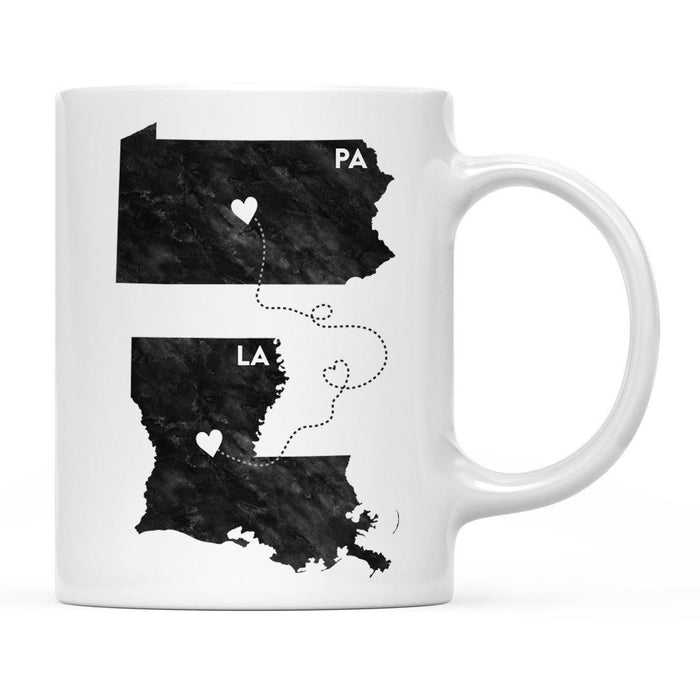 Andaz Press 11oz Black And White Modern Pennsylvania Long Distance Coffee Mug-Set of 1-Andaz Press-Louisiana-