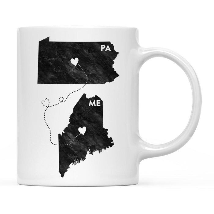 Andaz Press 11oz Black And White Modern Pennsylvania Long Distance Coffee Mug-Set of 1-Andaz Press-Maine-