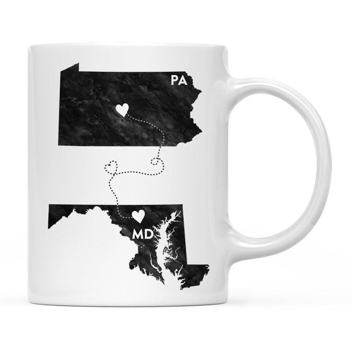 Andaz Press 11oz Black And White Modern Pennsylvania Long Distance Coffee Mug-Set of 1-Andaz Press-Maryland-