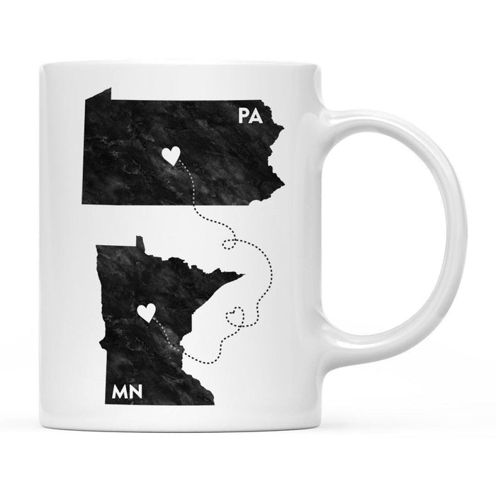 Andaz Press 11oz Black And White Modern Pennsylvania Long Distance Coffee Mug-Set of 1-Andaz Press-Minnesota-