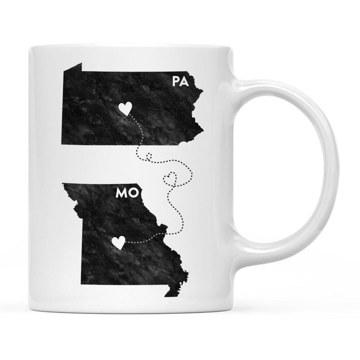 Andaz Press 11oz Black And White Modern Pennsylvania Long Distance Coffee Mug-Set of 1-Andaz Press-Missouri-