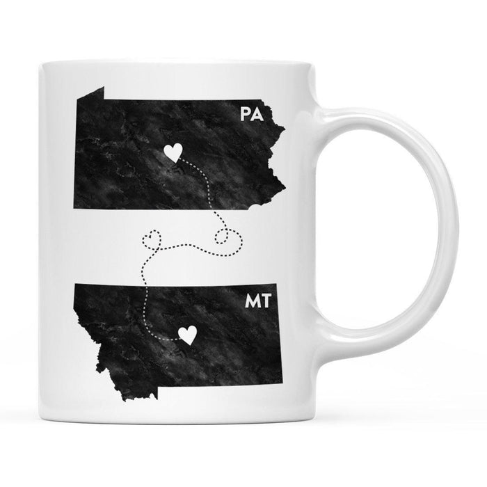 Andaz Press 11oz Black And White Modern Pennsylvania Long Distance Coffee Mug-Set of 1-Andaz Press-Montana-