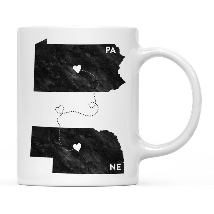 Andaz Press 11oz Black And White Modern Pennsylvania Long Distance Coffee Mug-Set of 1-Andaz Press-Nebraska-