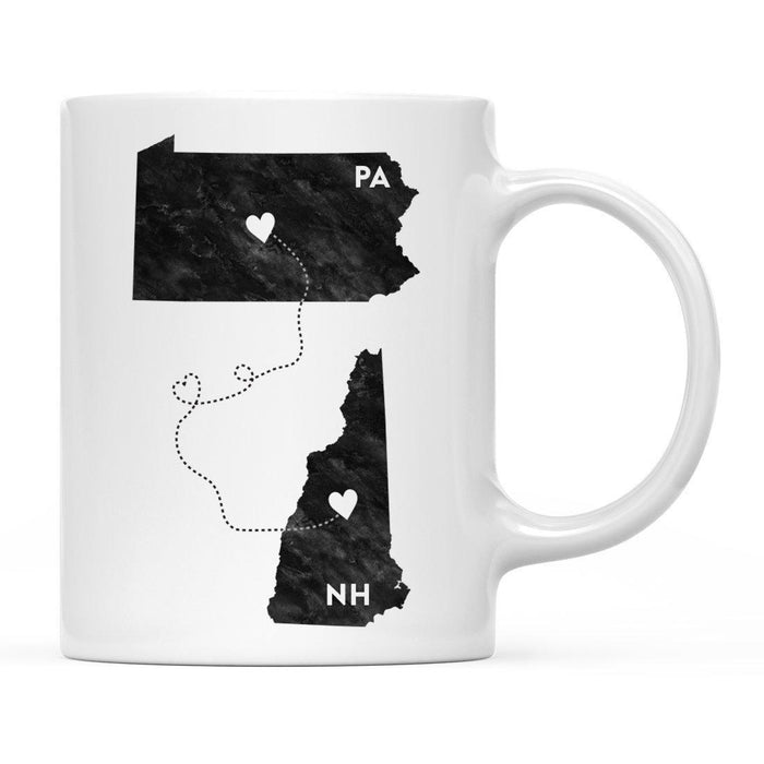 Andaz Press 11oz Black And White Modern Pennsylvania Long Distance Coffee Mug-Set of 1-Andaz Press-New Hampshire-