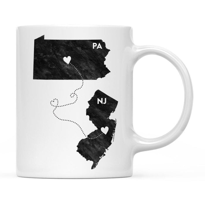 Andaz Press 11oz Black And White Modern Pennsylvania Long Distance Coffee Mug-Set of 1-Andaz Press-New Jersey-