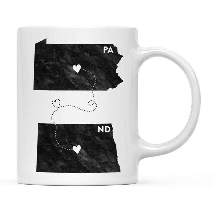 Andaz Press 11oz Black And White Modern Pennsylvania Long Distance Coffee Mug-Set of 1-Andaz Press-North Dakota-
