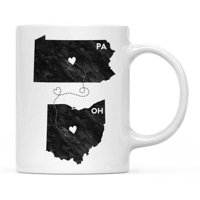 Andaz Press 11oz Black And White Modern Pennsylvania Long Distance Coffee Mug-Set of 1-Andaz Press-Ohio-