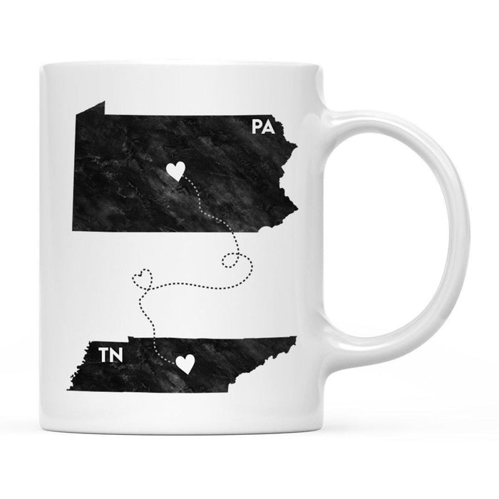 Andaz Press 11oz Black And White Modern Pennsylvania Long Distance Coffee Mug-Set of 1-Andaz Press-Tennessee-