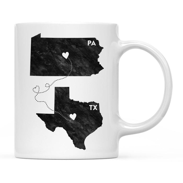 Andaz Press 11oz Black And White Modern Pennsylvania Long Distance Coffee Mug-Set of 1-Andaz Press-Texas-