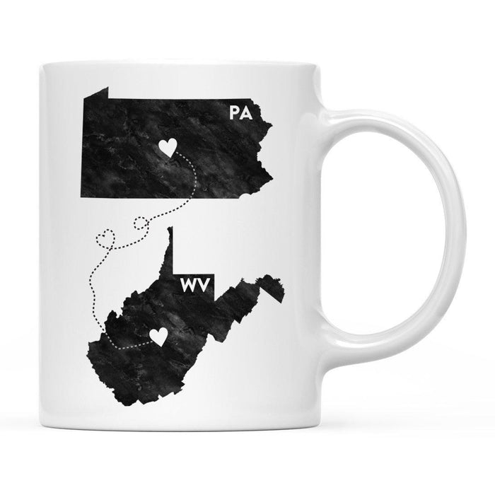 Andaz Press 11oz Black And White Modern Pennsylvania Long Distance Coffee Mug-Set of 1-Andaz Press-West Virginia-