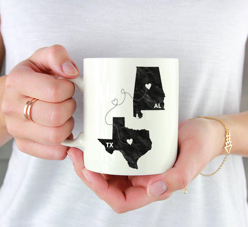 Andaz Press 11oz Black And White Modern Texas Long Distance Coffee Mug-Set of 1-Andaz Press-Alabama-