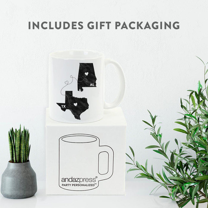 Andaz Press 11oz Black And White Modern Texas Long Distance Coffee Mug-Set of 1-Andaz Press-Alabama-