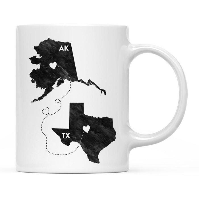 Andaz Press 11oz Black And White Modern Texas Long Distance Coffee Mug-Set of 1-Andaz Press-Alaska-