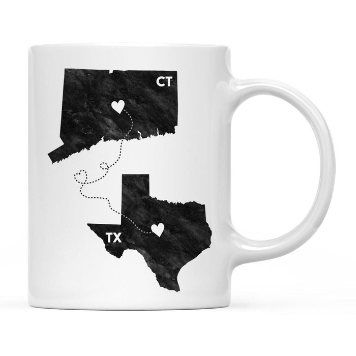 Andaz Press 11oz Black And White Modern Texas Long Distance Coffee Mug-Set of 1-Andaz Press-Connecticut-