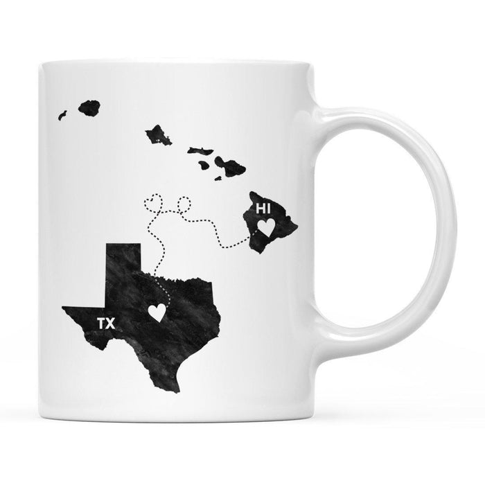 Andaz Press 11oz Black And White Modern Texas Long Distance Coffee Mug-Set of 1-Andaz Press-Hawaii-