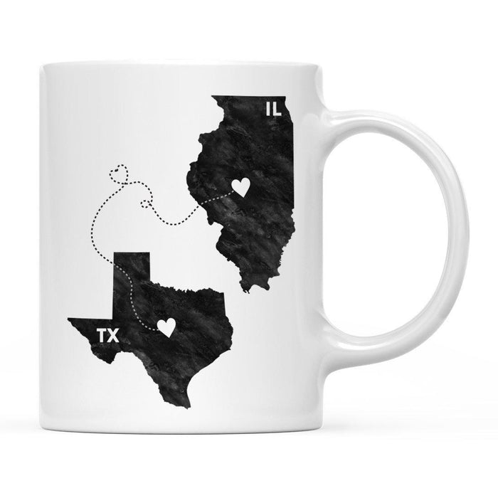 Andaz Press 11oz Black And White Modern Texas Long Distance Coffee Mug-Set of 1-Andaz Press-Illinois-