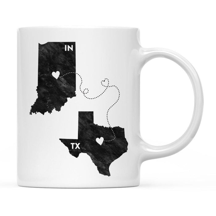 Andaz Press 11oz Black And White Modern Texas Long Distance Coffee Mug-Set of 1-Andaz Press-Indiana-