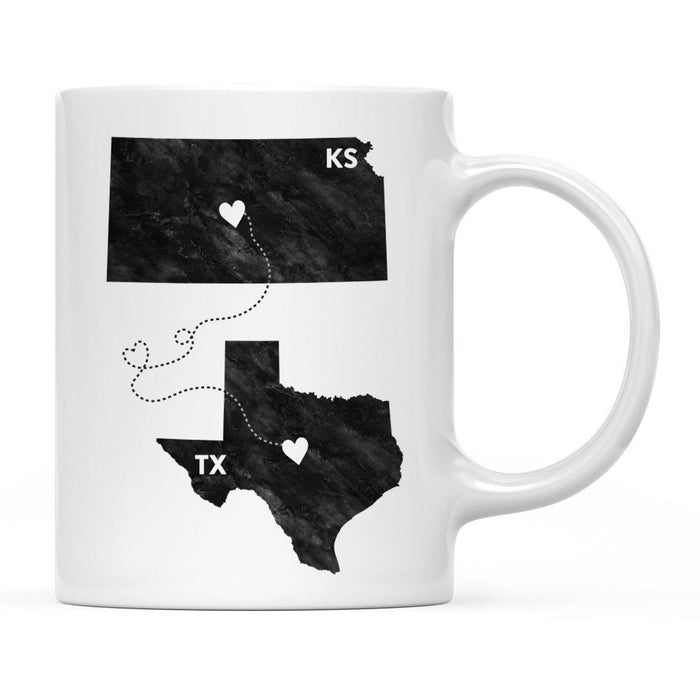 Andaz Press 11oz Black And White Modern Texas Long Distance Coffee Mug-Set of 1-Andaz Press-Kansas-
