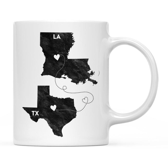 Andaz Press 11oz Black And White Modern Texas Long Distance Coffee Mug-Set of 1-Andaz Press-Louisiana-