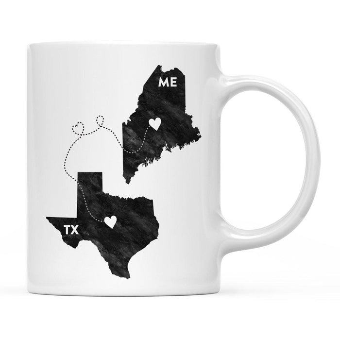 Andaz Press 11oz Black And White Modern Texas Long Distance Coffee Mug-Set of 1-Andaz Press-Maine-