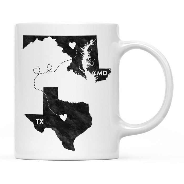 Andaz Press 11oz Black And White Modern Texas Long Distance Coffee Mug-Set of 1-Andaz Press-Maryland-