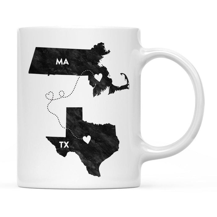 Andaz Press 11oz Black And White Modern Texas Long Distance Coffee Mug-Set of 1-Andaz Press-Massachusetts-