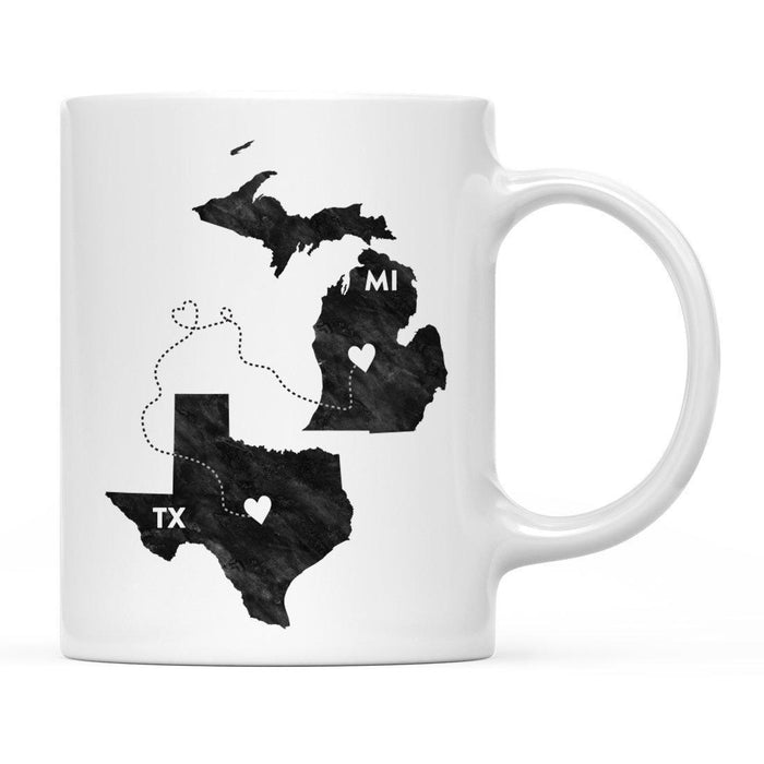 Andaz Press 11oz Black And White Modern Texas Long Distance Coffee Mug-Set of 1-Andaz Press-Michigan-