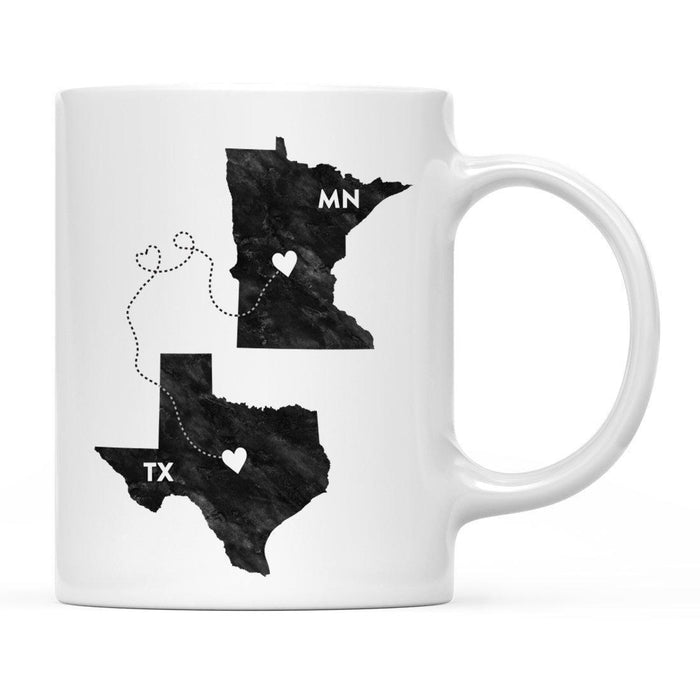 Andaz Press 11oz Black And White Modern Texas Long Distance Coffee Mug-Set of 1-Andaz Press-Minnesota-