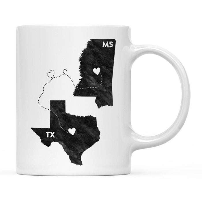 Andaz Press 11oz Black And White Modern Texas Long Distance Coffee Mug-Set of 1-Andaz Press-Mississippi-