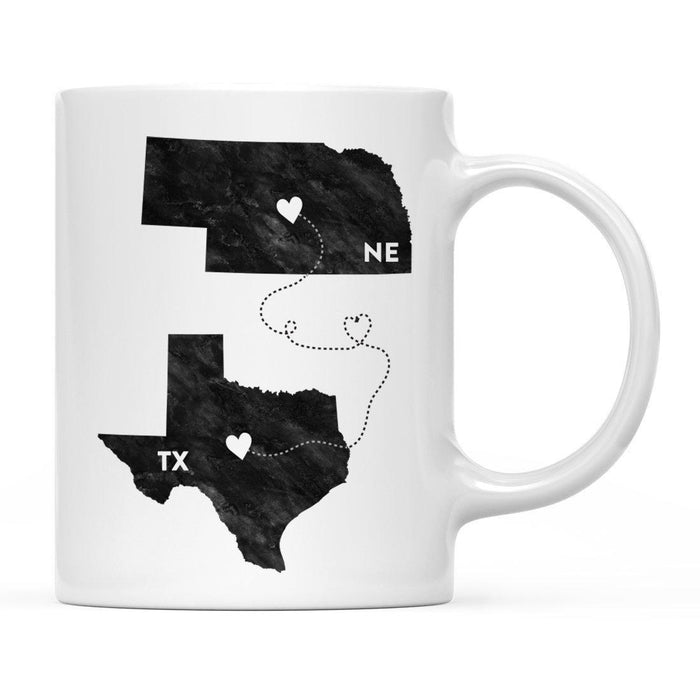 Andaz Press 11oz Black And White Modern Texas Long Distance Coffee Mug-Set of 1-Andaz Press-Nebraska-