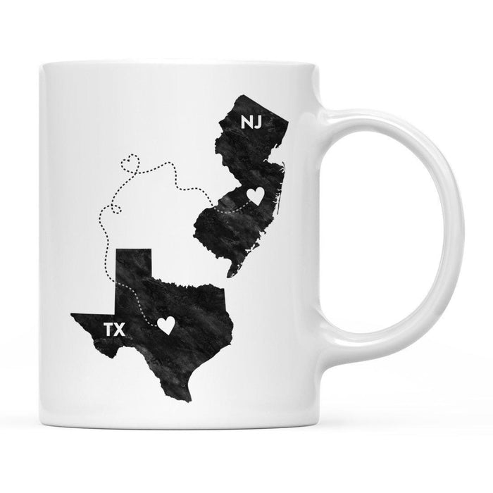 Andaz Press 11oz Black And White Modern Texas Long Distance Coffee Mug-Set of 1-Andaz Press-New Jersey-