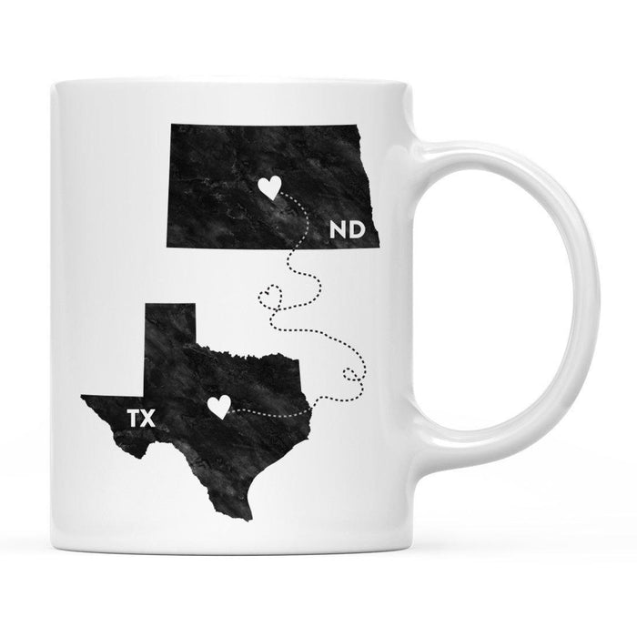 Andaz Press 11oz Black And White Modern Texas Long Distance Coffee Mug-Set of 1-Andaz Press-North Dakota-