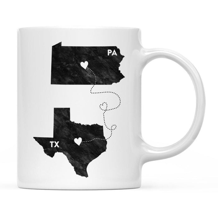 Andaz Press 11oz Black And White Modern Texas Long Distance Coffee Mug-Set of 1-Andaz Press-Pennsylvania-